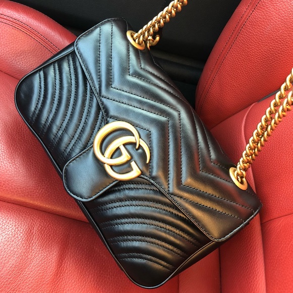 Authentic Gucci Marmont Black Small Lamb Skin NEW - Picture 2 of 8